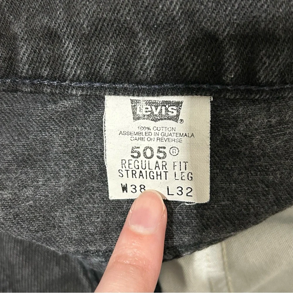 Levi’s Vintage 505 Orange Tab Straight Leg Regular Fit Jeans Black Size 38x32